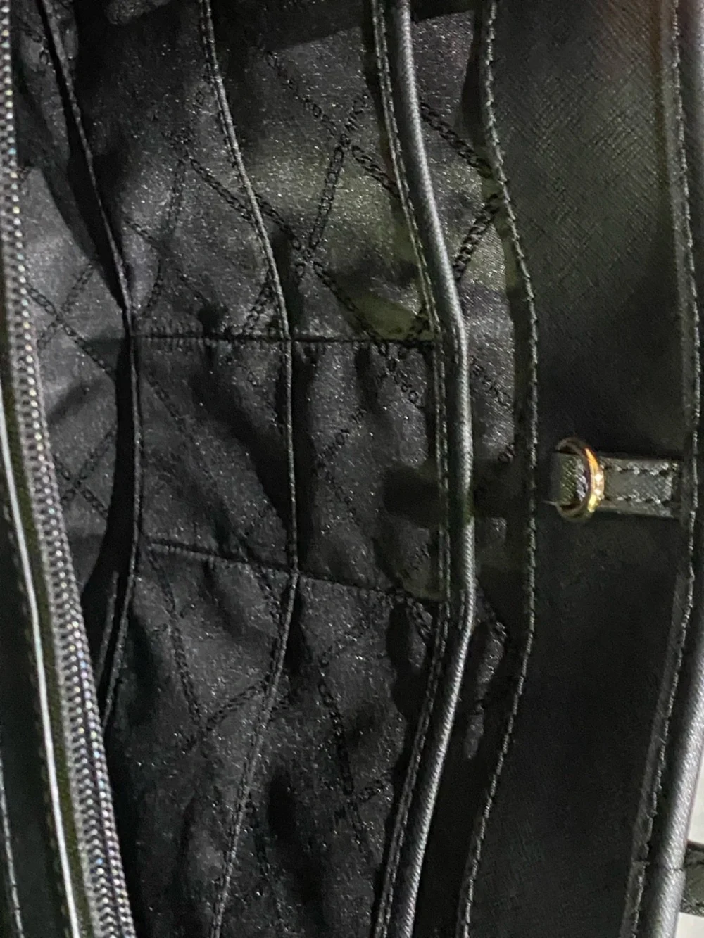 Michael Kors Black Leather Tote with Gold Hardware - Picture 8 of 13
